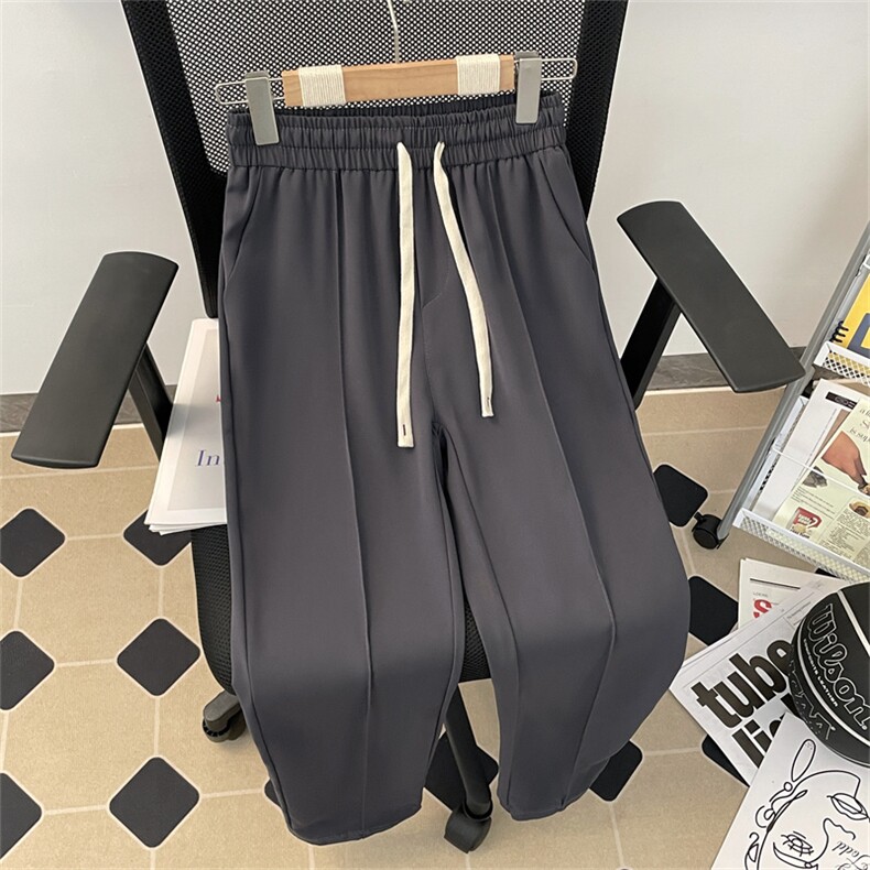 高品质夏款男冰丝西裤坠感直筒休闲长裤大码M-4XLH56 P38图片