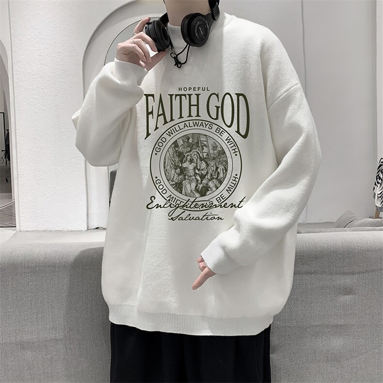 半高领毛衣男大码胖子针织衫毛线衣M18388-P45加绒款-P65，男装针织衫/毛衣，电商A040