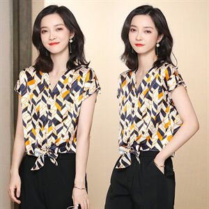 重磅真丝衬衫女长袖设计感小众2025新款高级感桑蚕丝印花妈妈上衣图片