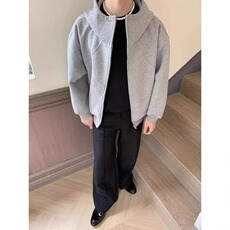 美式重磅解构连帽外套男冬季潮牌设计感拼接卫衣高街痞帅情侣帽衫，女装短外套，四季星座505