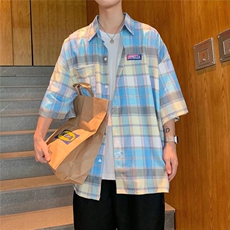 短袖冰丝衬衫春款男港风潮流W4002P30，男装衬衫，星座1116-2