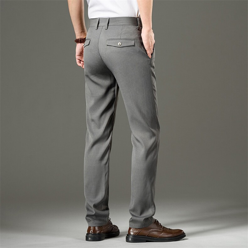 商务时尚男夏季薄款2023新款弹力商务直筒宽松中年潮牌男士裤子,男装休闲裤,电商B212（原钱塘6029）