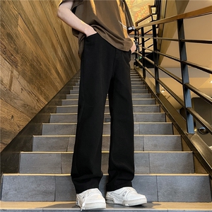 黑色直筒牛仔裤宽松微弹百搭长裤A061-EX2639-P45图片