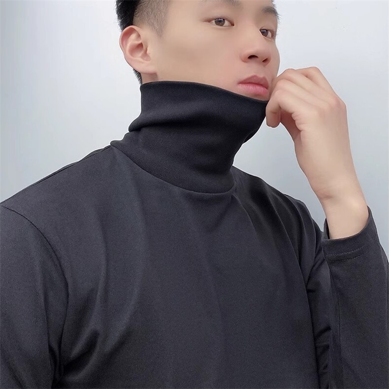 港风秋款男长袖T恤高领打底衫宽松棉弹休闲外套T069P19,男装T恤,星座1013-1