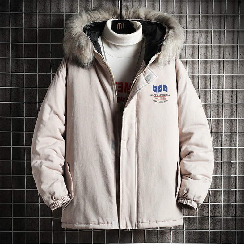 MM48014-P130冬季大毛领衣男士大码加厚袄男服网格挂拍,男装棉衣,电商A040A