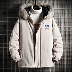 MM48014-P130冬季大毛领衣男士大码加厚袄男服网格挂拍，男装棉衣，电商A040A