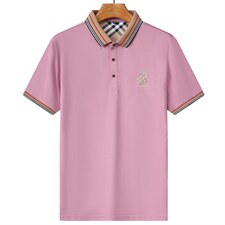 中青年男士2023夏季新款休闲翻领商务纯色短袖Polo衫百搭打底上衣，男装T恤，电商B212（原钱塘6029）