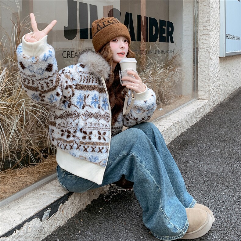 现货！放心推！费尔岛风大毛领羽绒服女2025新款女装白鸭绒外套,女装羽绒服,慧尚依恋