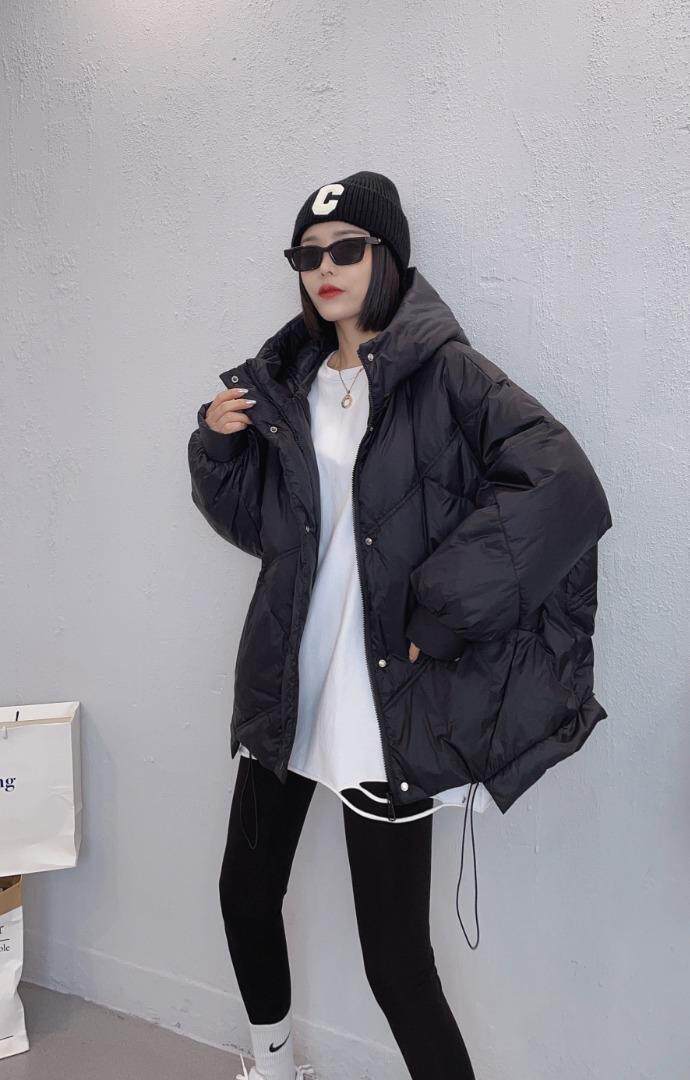 韩版休闲设计款羽绒服，女装羽绒服，那简