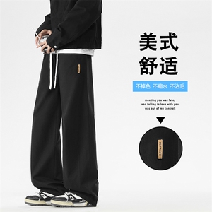 直筒舒适休闲时尚纯色简约长裤纯棉有型个性设计小标 K351图片
