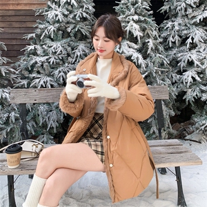 新款，，绗线显瘦拼毛毛羽绒服5582-P295-K448图片