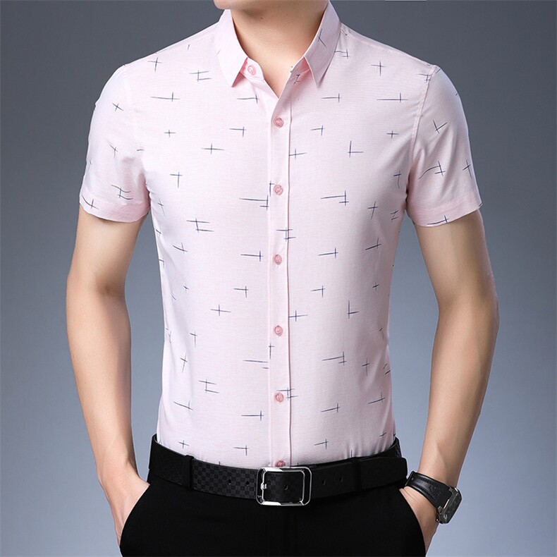 C6112 衬衫男2021年夏季新款男式短袖衬衫男商务休闲高端男装图片