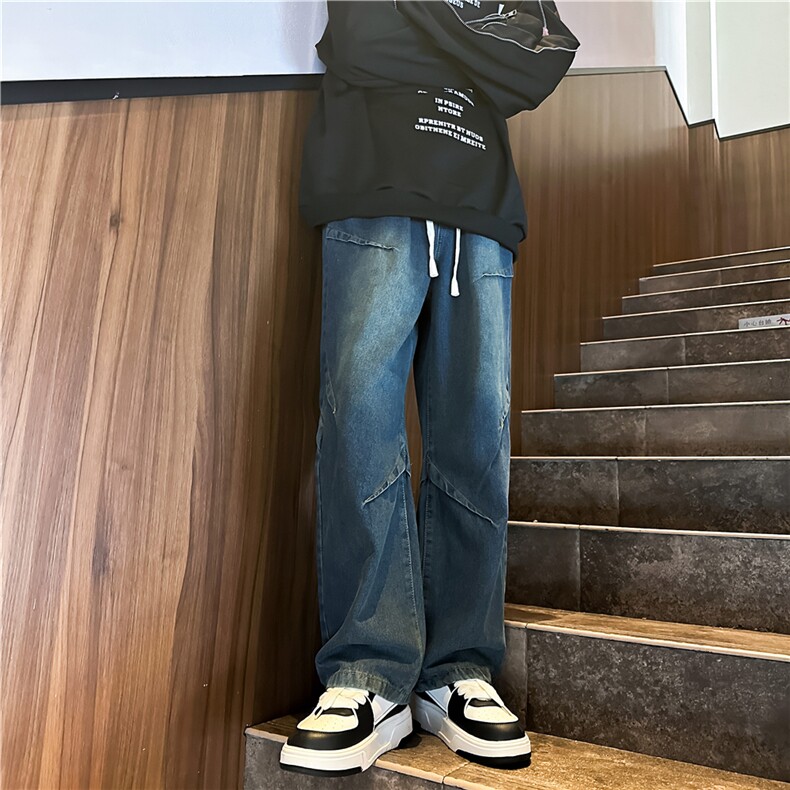 K1225-p38-控68 oversize cleanfit黄泥牛仔裤直筒裤老爹裤长裤图片