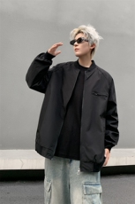 B225-W8659-P72-X99-纯色美式高街夹克-聚酯纤维--现货，男装夹克，电商B225