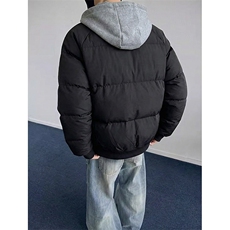 现货高品质重磅工艺美式高街假两件PU皮棉衣男女加厚棉服外套，男装棉衣，电商A443