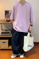 特批！!港风重磅麂皮绒短袖美式高街t恤男大码半袖男DX517P22，男装T恤，星座1204-3