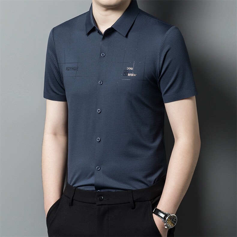 男士2023年夏季新款百搭衬衫男短袖商务休闲衬衣男，男装衬衫，电商B360