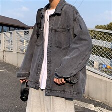 2026新款宽松外套男士春秋夹克韩版潮流中性牛仔上衣服JK4550-P65图片