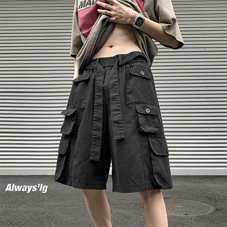 2024夏季新款外景大码vibe复古大口袋工装短裤M-5XHK23191-P60,男装牛仔裤,电商A022