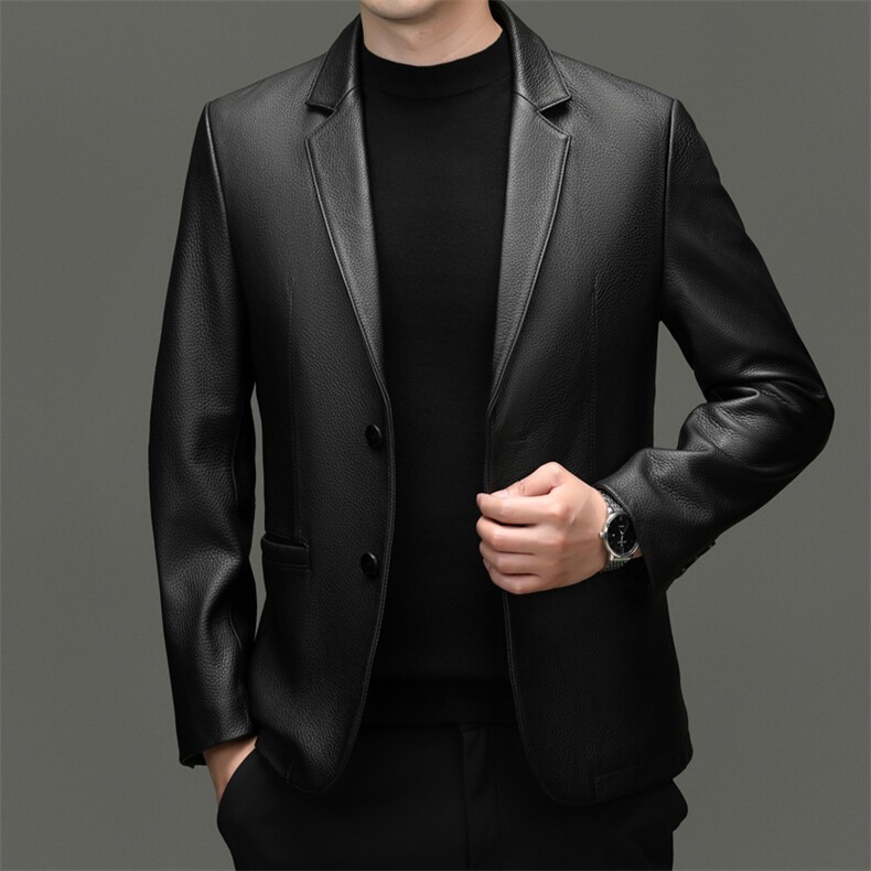 DLSN-D25150L新款皮衣男鹿皮真皮外套商务休闲西服韩版修身，男装西服，电商B360A（原721A）