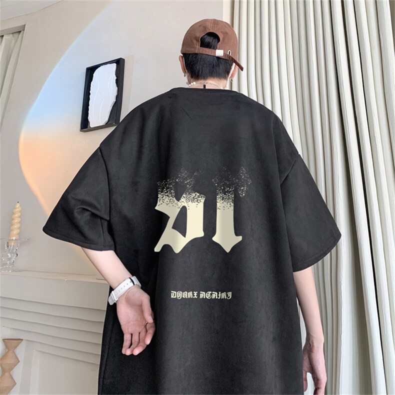 2024夏季新款麂皮绒圆领短袖T恤RT432-特P19控38,男装T恤,电商B370