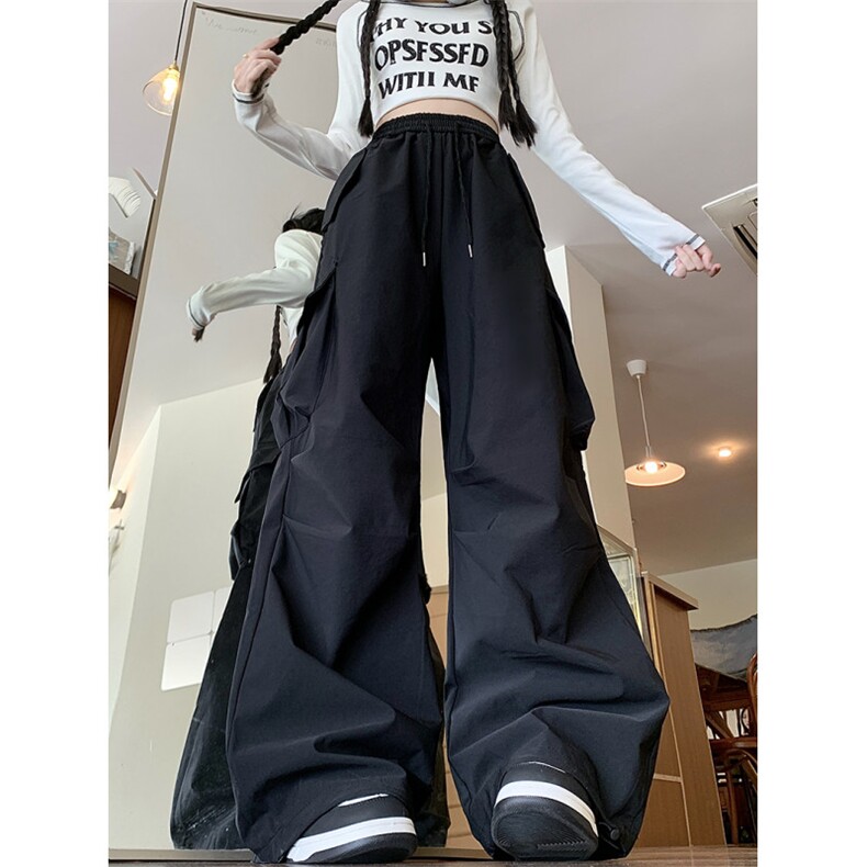 秋款男女工装裤大口袋抽绳束脚宽松中性风长裤h629P40,男装工装外套,星座1013-1