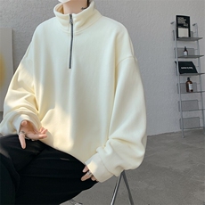 M-8XL秋冬半拉链卫衣摇粒绒大码学生复古外套立领上衣WY5105/P58，男装卫衣，电商B238