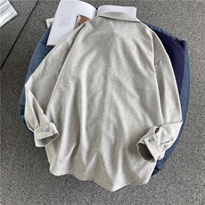 美式混纺开衫基础通勤长袖衬衫，A061-AC01599-特P45-平铺图，男装衬衫，电商A061