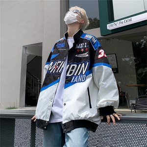 A665-P72 春秋棒球服外套男美式高街ins潮牌赛车服宽松机车夹克图片