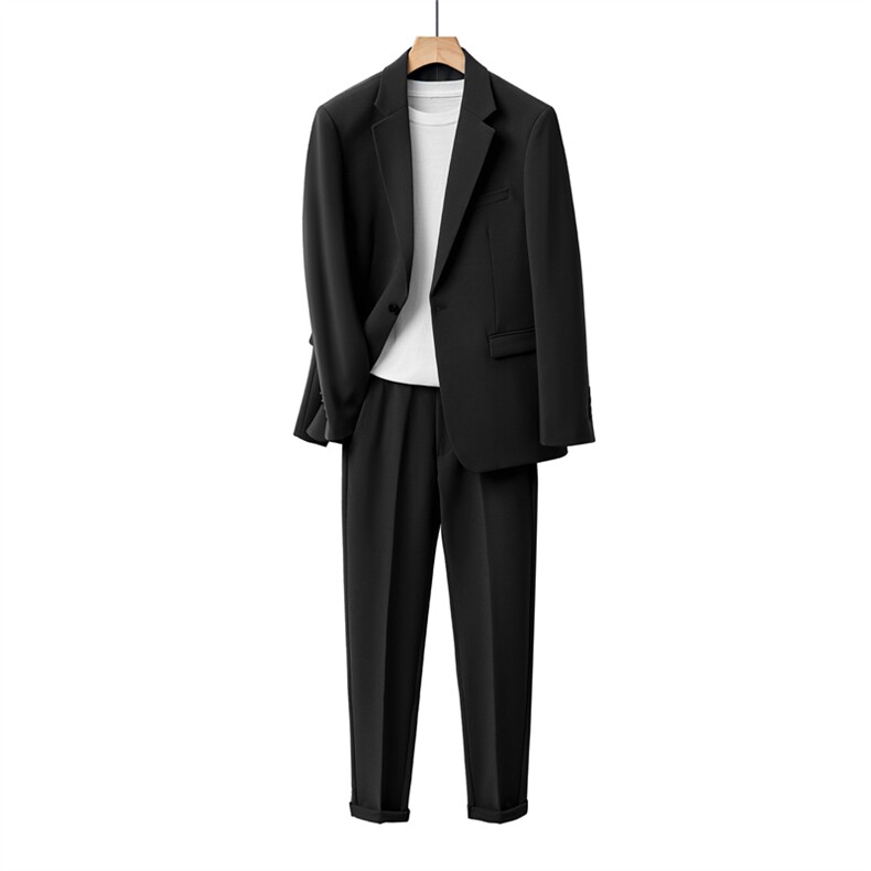 痞帅休闲潮流宽松轻熟风学院风西服套装男士网红外套秋冬款，男装西服套装，星座505-2（原电商A260-1)