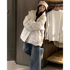 菱形格设计感小众潮牌保暖冬季新款棉服外套百搭立领面包服女，男装棉衣，星座1210-1
