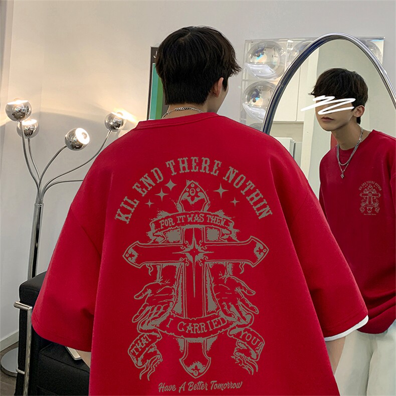 量大优供视频220克美式短袖t恤T2310得物直播有280克品质,男装T恤,电商A486