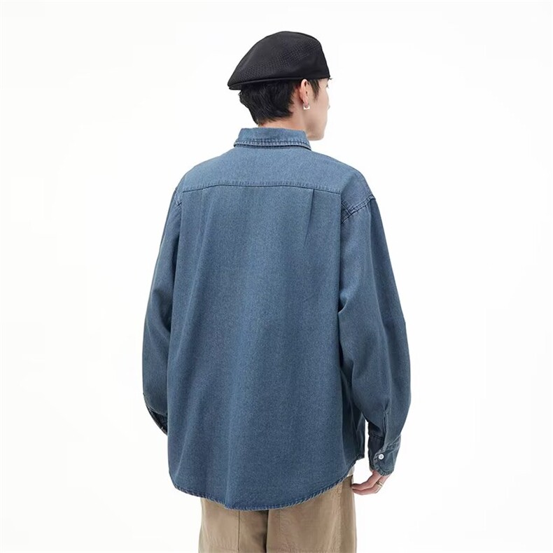 日系复古牛仔长袖衬衫cityboy春秋季外套宽松休闲男CY1234-P53,男装衬衫,星座412-3