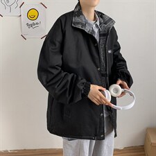 港风双面穿外套男韩版潮流休闲宽松加棉加厚夹克JK46-P60 加棉70图片