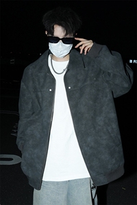 2025 春季新款 港风外景大码高街美式皮衣M-5X HJ24563-特P80图片