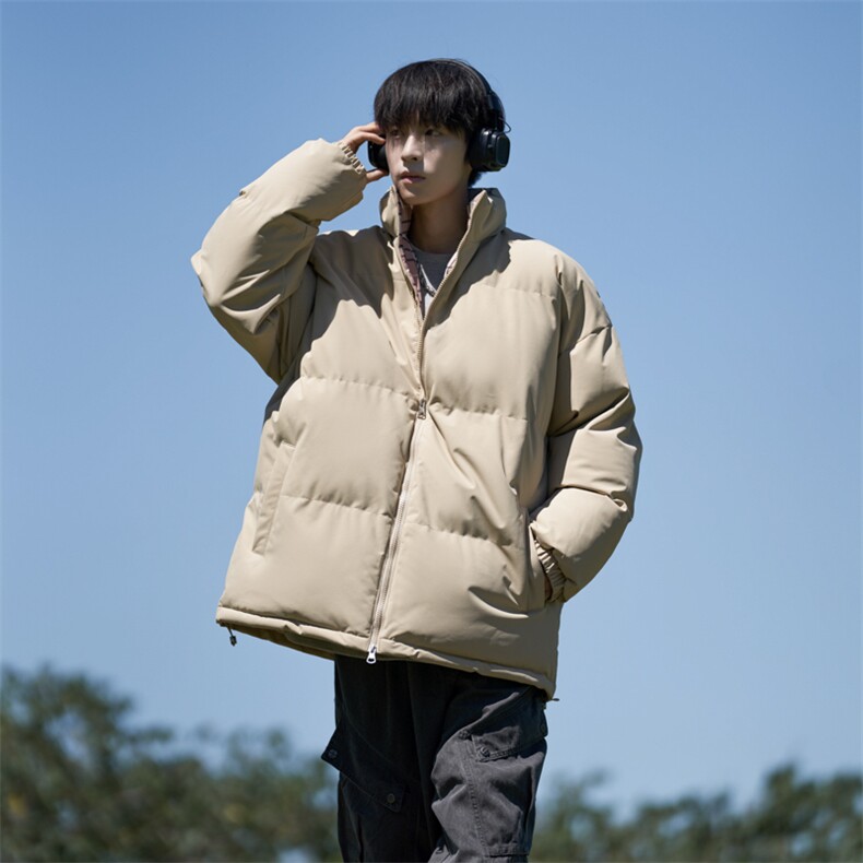 抖音得物可供视频三防拼接格子加厚羽绒棉衣外套面包棉服LL5555,男装棉衣,电商A486