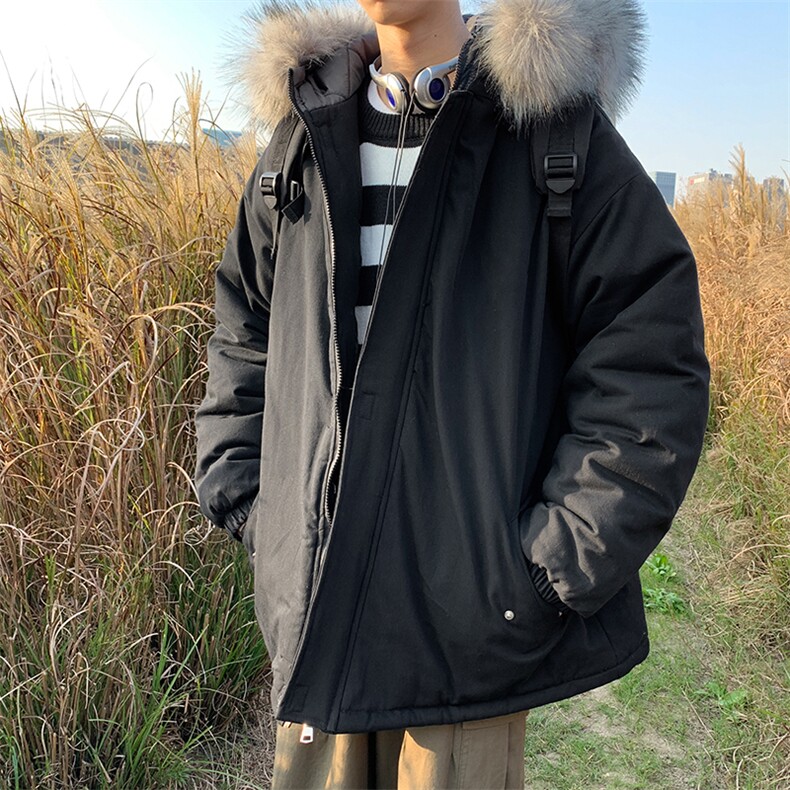 MM48112-P130冬季大毛领棉衣男士大码加厚棉袄男棉服,男装棉衣,电商A040