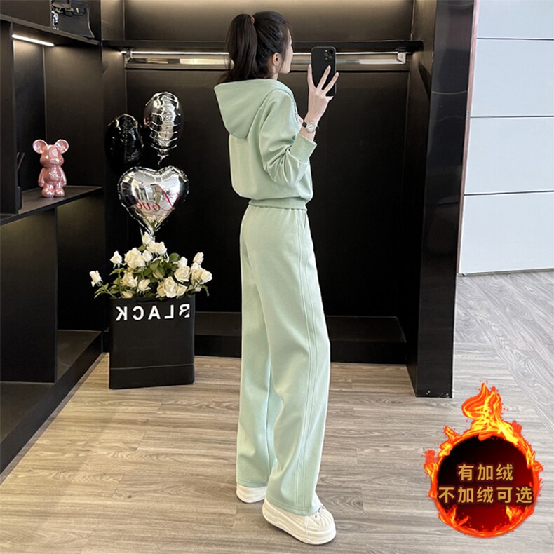 韩版秋冬高端短款卫衣潮流卫裤两件套,女装套装/套裙,江南