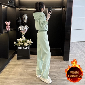 韩版秋冬高端短款卫衣潮流卫裤两件套图片