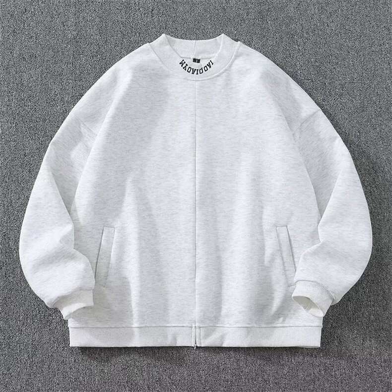 时尚重磅灰色卫衣男潮牌简约棒球服休闲运动外套文艺WY5515P43，女装短外套，星座1013-5