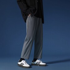 黑色小西裤男士秋季cleanfit百搭西装裤子青少年宽松直筒休闲长裤图片