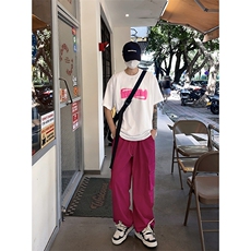 B221美式ins街头hiphop宽松休闲薄款冰丝工装裤LK23124-P60控78，男装休闲裤，电商B221