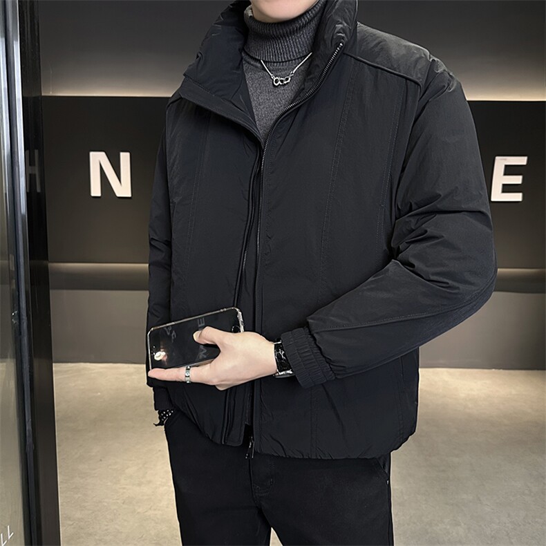 M-3XL9830-P195288标50绒纯色短款立领简单羽绒服男,男装羽绒服,电商B321-1