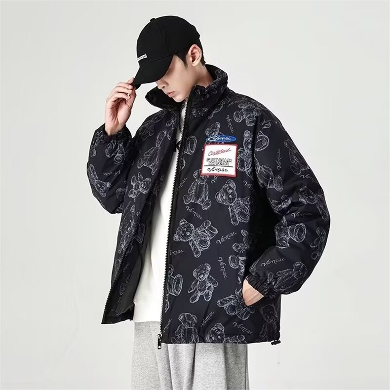 羽绒服新款时尚棉衣韩版宽松休闲保暖短款立领外套N02,男装棉衣,星座506