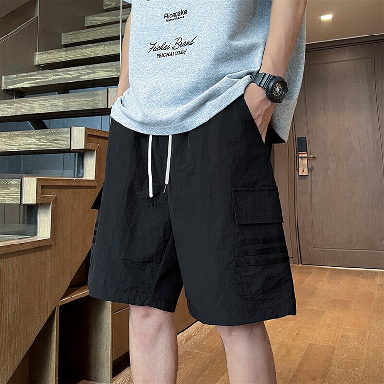 抖音品质工装休闲短裤大口袋微阔版型短裤男宽松运动五分裤特P28，男装牛仔裤，星座610B-1