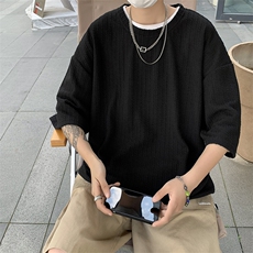 夏男短袖T恤大蛇皮布提花T恤衫T238P38，男装T恤，星座1013-1