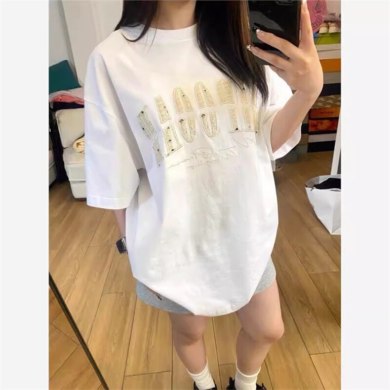 万针全刺绣工艺抖音得物高品质260克重磅纯棉双纱美式高街短袖T恤图片