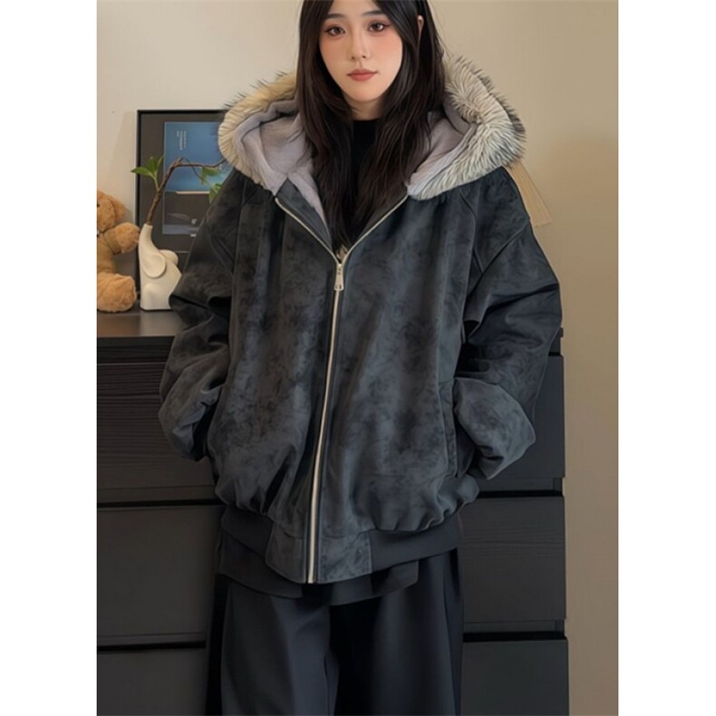 冬季韩式座山雕情侣荔枝纹pu皮大毛领加绒男女加厚棉服M807,男装皮衣,星座1116A（原606A-3）