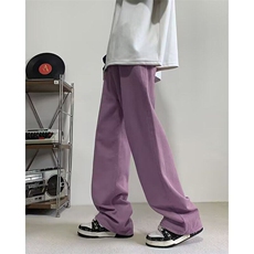 多巴胺紫色牛仔裤男女韩版潮直筒百搭2026夏季ins长裤RK2676-P38，男装牛仔裤，星座412-2