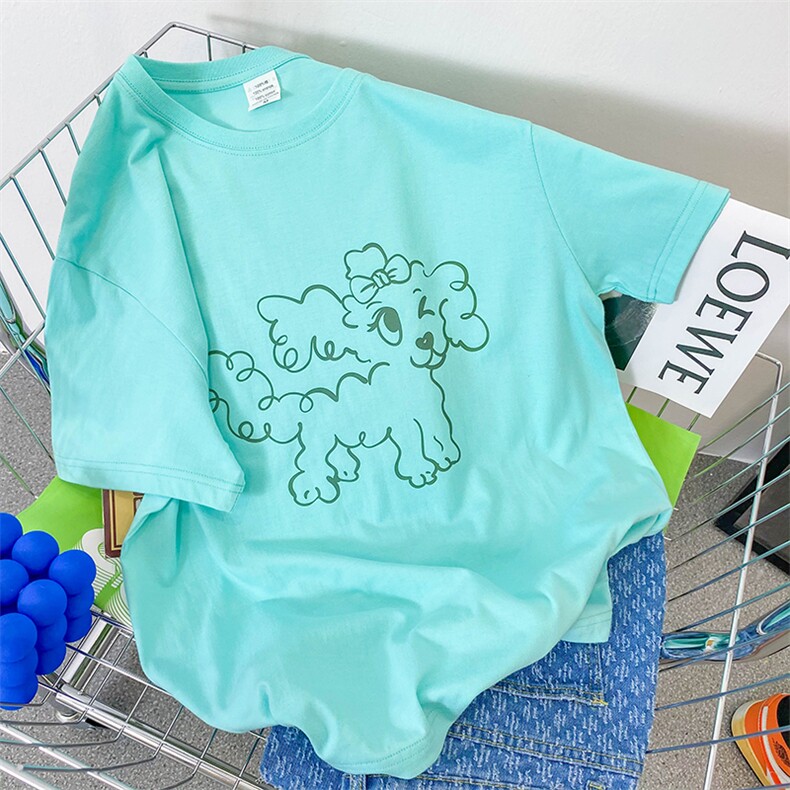 2024新风格上新港风情侣中性短袖T恤216-2-A92-P25薄荷绿，男装T恤，星座716-1